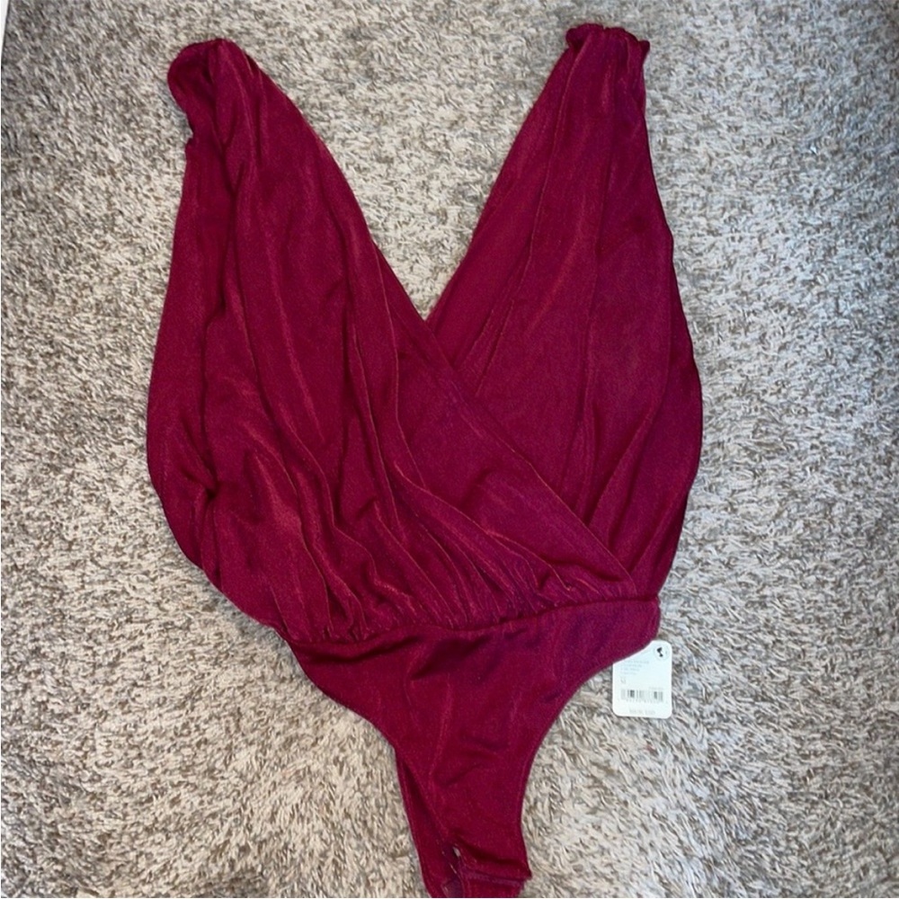 Free People Burgundy Bodysuit
